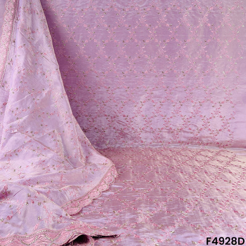 Cut Dana Thread Embroidered Simmer Tissue Fabric-F4928
